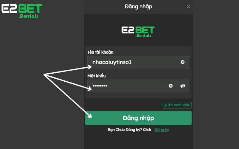 Chi tiết các bước đăng nhập E2bet